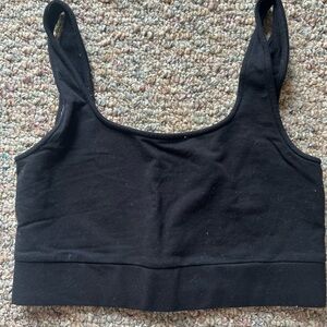 LOFT Black Sports Bra with Wide Straps and Supportive Band